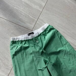 Green Pinstripe Lounge Pants